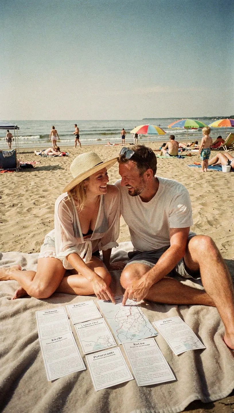 Grupireisijad, kes arutavad oma teekonna planeerimist ja peatuskohtade valikut.